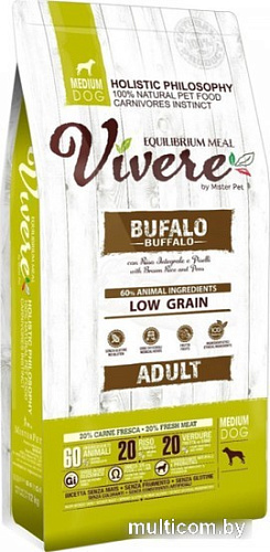 Сухой корм для собак Vivere Medium Adult Buffalo 20 кг
