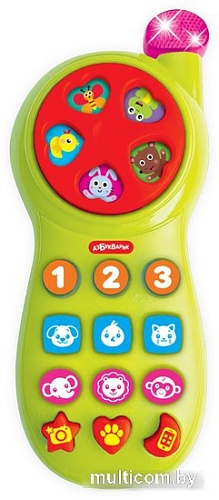 Развивающая игрушка Азбукварик Телефончик Каруселька 3133 (зеленый)