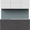 Готовая кухня Интермебель Микс Топ-33 1.7м без столешницы (белый премиум/графит серый)