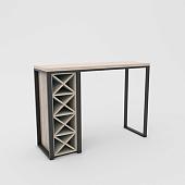 Барный стол Hype Mebel Уайн 120x40 (черный/древесина белая)