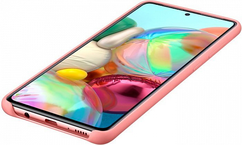 Чехол Samsung Silicone Cover A71 (розовый)