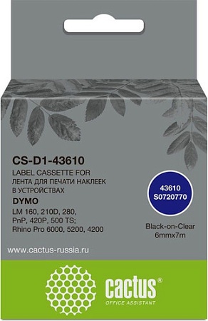 Картридж CACTUS CS-D1-43610 (аналог Dymo D1-43610)