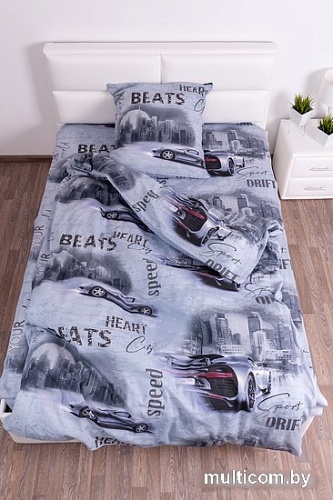 Постельное белье Миланика Адреналин 1.5сп подростковый с наволочкой 70x70 (бязь)