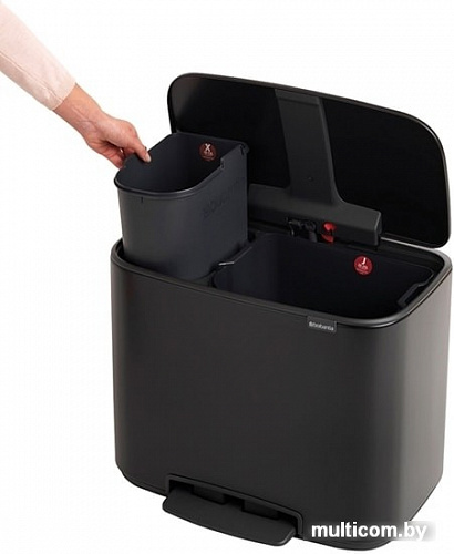 Brabantia Bo Pedal Bin 11л + 23л (черный матовый)