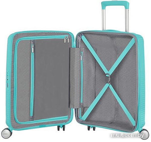 Чемодан-спиннер American Tourister Soundbox Poolside Blue 55 см