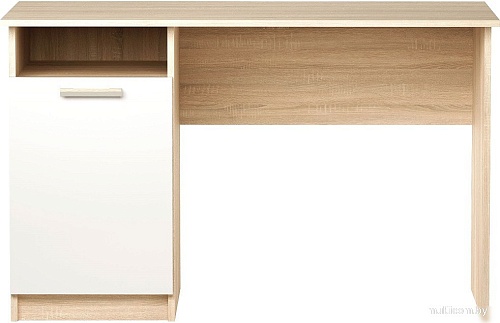 Стол Памир ПКС-12 (дуб сонома/белый глянец)