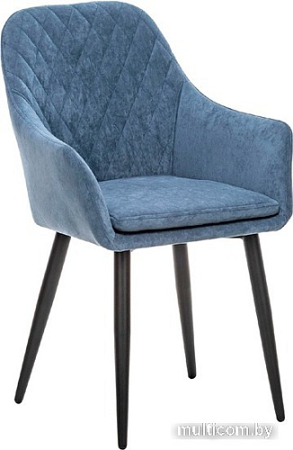 Стул с подлокотниками Leset Слим с подлокотниками (черный/велюр синий)