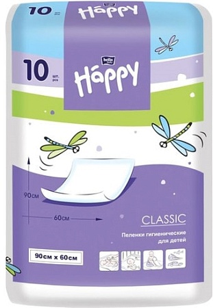 Набор одноразовых пеленок Happy Classic 90x60 (10 шт)