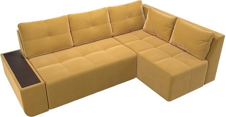 Угловой диван Mebelico Амадэус 109691 (правый, микровельвет, желтый)
