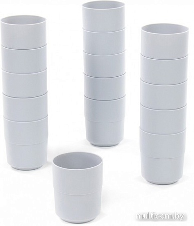 Набор стаканов для воды и напитков Полесье №3 74000 (16 шт, дымчатый)