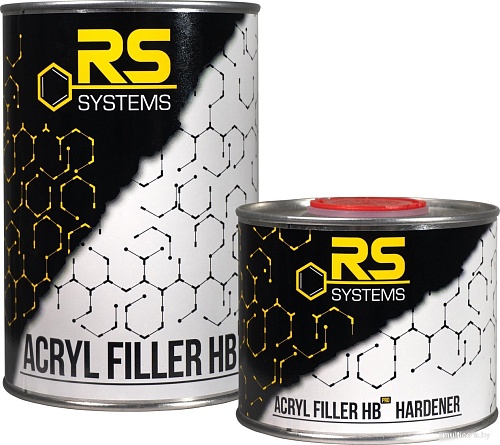 Автомобильный грунт RS акриловый заполняющий HB 4+1 0201-3.375-08+0501-875-02 (1л, белый)