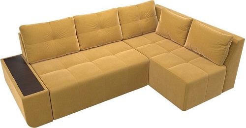 Угловой диван Mebelico Амадэус 109691 (правый, микровельвет, желтый)