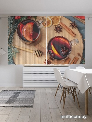 Комплект штор JoyArty Теплый глинтвейн Oxford DeLux 1.45x1.8 м pox_380842 (2 шт)