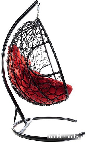 Подвесное кресло M-Group Для двоих 11450406 (черный ротанг/красная подушка)