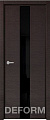 Межкомнатная дверь Юркас Deform H4 ДО 60x200 (дуб французский темный/Lacobel черный)