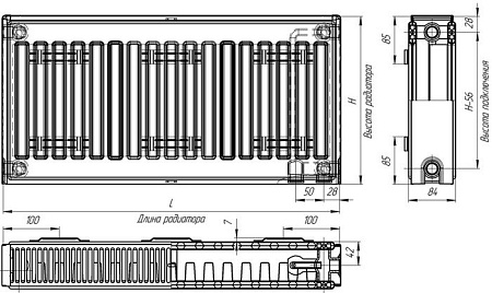 Радиатор Лидея ЛУ 21-508 500x800