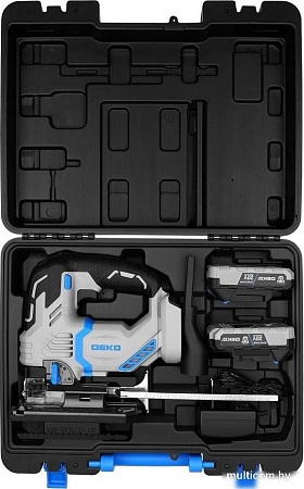 Электролобзик Deko DKJS20 PRO 083-1125 (с 2-мя АКБ, кейс)
