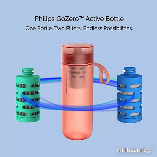 Бутылка для воды Philips GoZero AWP2712RDR/31 590мл (красный)