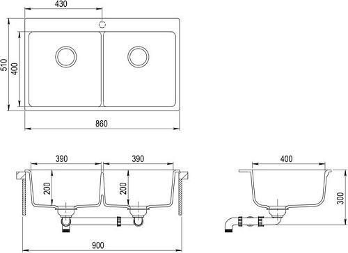 Кухонная мойка Aquasanita Magna SQM200AW (alba 710)