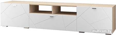 Тумба MLK Скайлайн ТВ 1 ящ. 2 дв. 2100 (дуб сонома светлый-белый шагрень)