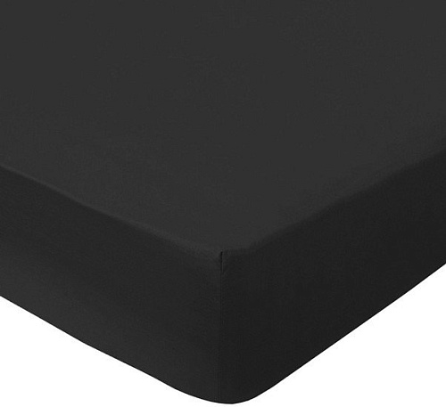 Постельное белье Миланика Блэк на резинке 140x200 (поплин г/к)