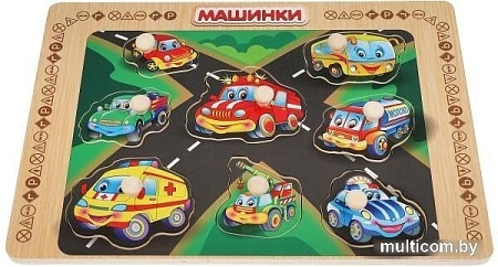 Мозаика/пазл Буратино Рамка-вкладыш Машинки W0134