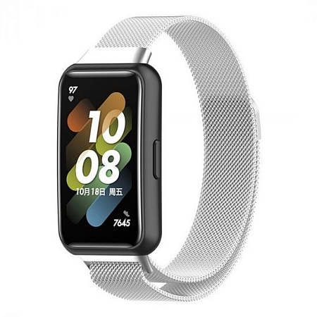 Браслет Rumi Milanese loop металлический для Huawei Band 7 (серебристый)