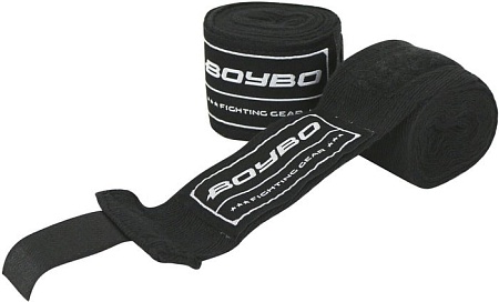 Бинт боксерский BoyBo Хлопок 4.5 м (черный)