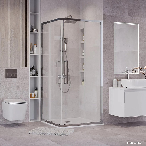 Душевой уголок Grossman Cosmo 90x90x195 300.K33.02.9090.32.00 (золото сатин/прозрачное стекло)