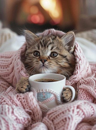 Феникс+ Котенок в пледе 68635