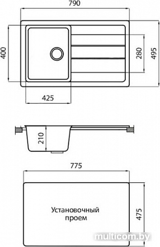 Кухонная мойка Granicom G018 (шампань)