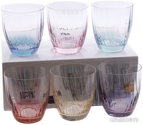 Набор стаканов для воды и напитков Bohemia Crystal Kate Optic 25186/D4882/22/300