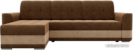 Угловой диван Mebelico Честер 61116 (левый, вельвет, коричневый/бежевый)