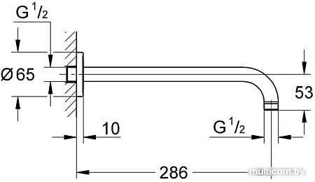 Держатель верхнего душа Grohe Rainshower 28576000