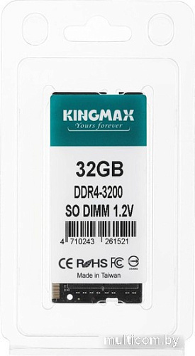 Оперативная память Kingmax 32ГБ DDR4 SODIMM 3200 МГц KM-SD4-3200-32GS