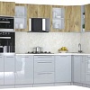 Готовая кухня Интерлиния Мила Пластик 1.88x3.2 PR (дуб эпоксид/туманный глянец/опал светлый)