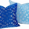 Декоративная подушка Домашняя Мода Новогодний принт (50х50, голубой)