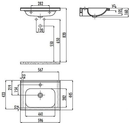 Умывальник Creavit Ideal 60 ID060-00CB00E-0000