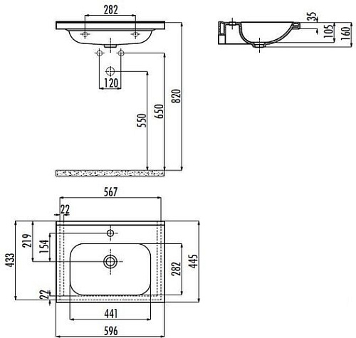 Умывальник Creavit Ideal 60 ID060-00CB00E-0000