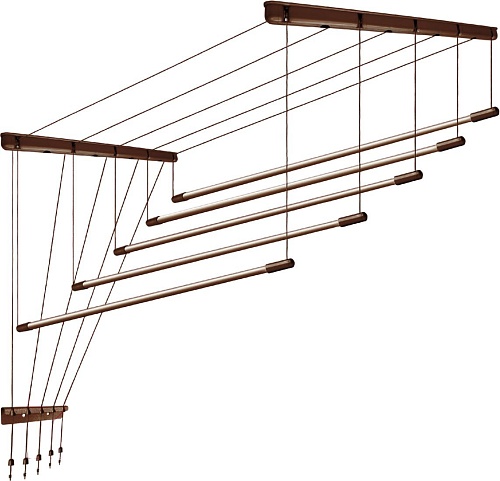 Сушилка для белья Comfort Alumin Потолочная Алюминиевая Chocolate Premium 5 прутьев 2.6 м (шоколадный)