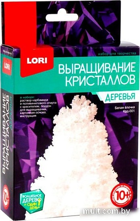 Набор для опытов Lori Выращивание кристаллов. Деревья. Белая елочка Крд-001