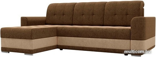 Угловой диван Mebelico Честер 61116 (левый, вельвет, коричневый/бежевый)