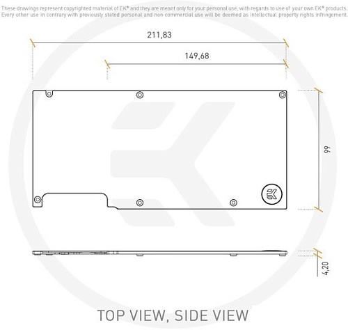 Задняя панель видеокарты (бэкплейт) EKWB EK-Classic GPU Backplate RTX 3080/3090