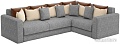 Угловой диван Mebelico Мэдисон Long 59171 (рогожка серый/бежевый/коричневый)