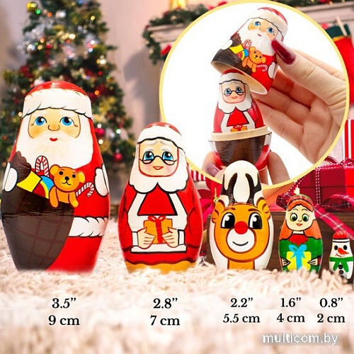 Развивающая игра Брестская Матрешка На Рождество (набор 5 шт)