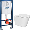 Унитаз подвесной Lauter Longer 2110822 + GROHE Rapid SL 39504000 с кнопкой (круглая, хром)