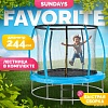 Батут Sundays Favorite Premium 8FT (голубой, с сеткой, с лестницей)