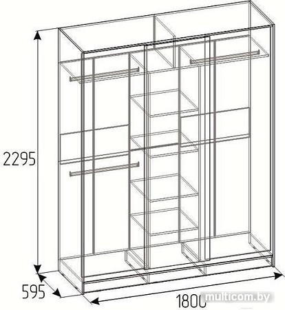 Шкаф-купе Глазов Домашний 1800 ЛДСП (венге)