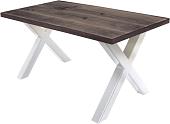 Кухонный стол Buro7 Икс 150 (классика, дуб мореный/белый)