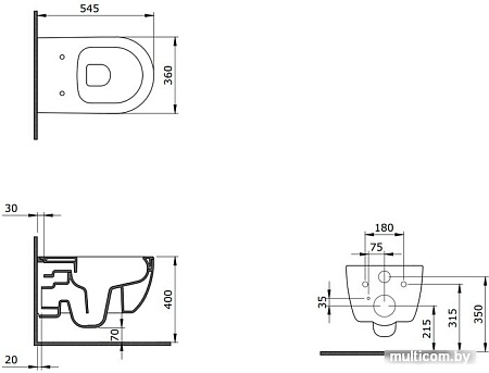Унитаз Bocchi V-Tondo Rimless (белый) 1416-001-0129